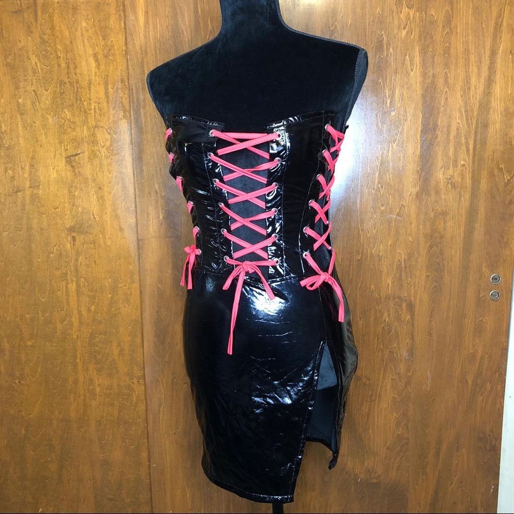 Latex like Vinyl Dress